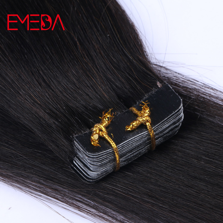 Double drawn virgin cuticle human hair extensions China tape in human hair factory YJ276